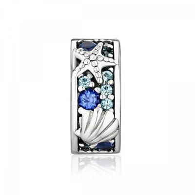 Pandora 791678c01 Tropical Starfish   Shell Clam Clip Silver Charm