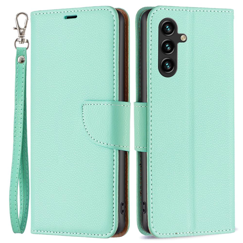 

For Samsung Galaxy A15 4G Case Litchi Texture PU Leather Wallet Cell Phone Cover Green