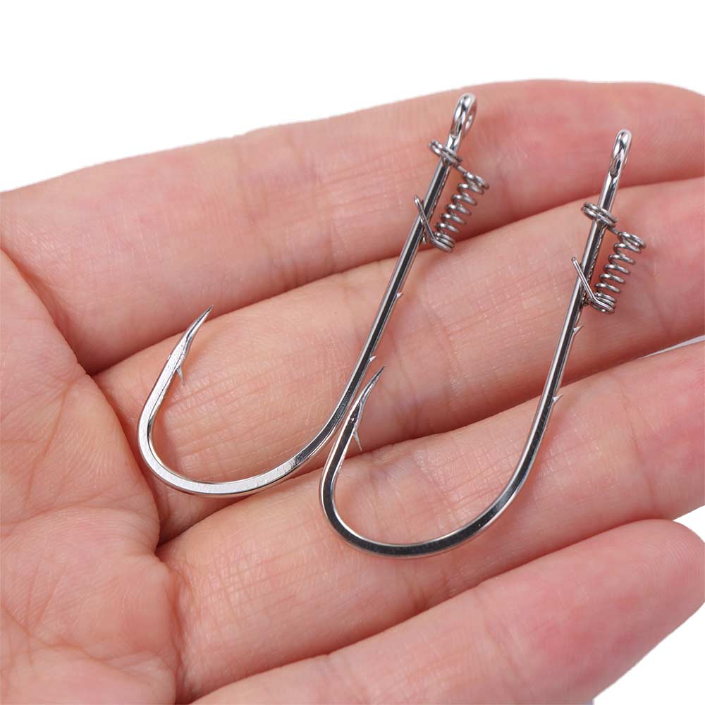 Hanging Spring Live Shrimp Fishing Hooks Carbon Steel Barbed Fishhook  Catfish Bass