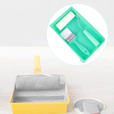 Foam Paint Roller Set Frame and Tray Washable Small Painting Decorating 4 Inch Brush