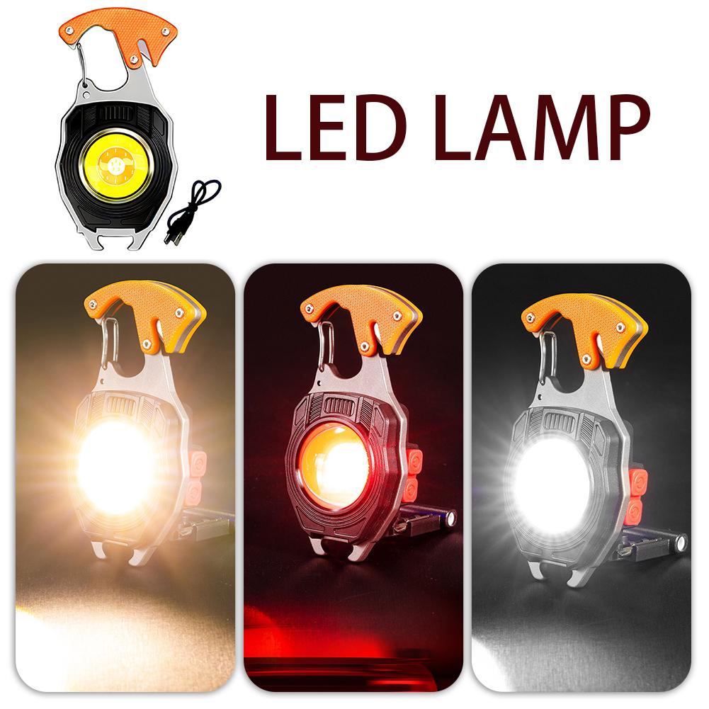 Cobs Keychain Light,Mini LED Flashlight Emergency Light With Bottle Opener,Multifunctional Work Light,Outdoor Emergency Light