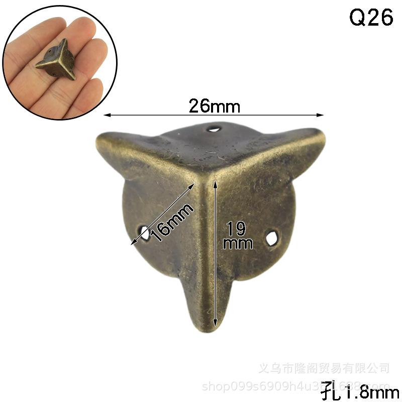 20Pack Furniture Antique Bronze Triangle Edge Metal Corner Guard for Storage Box Jewelry Case Cabinet Coffee Table Wooden Chest