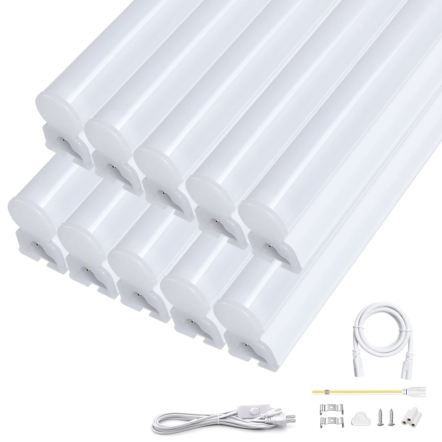 

Daylight White 1500LM Ultra-Bright LED Fluorescent Light, 20W, T5 Straight Tube, 57cm, 9.5W, Integrated Fixture, Energy-Saving, 100V200V Compatible,