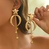Elegant Women's Star and Moon Beaded Tassel Earrings1Fashionable, Elegant, Versatile Design Suitable for Birthday Gifts, Weddings, Banquets, Everyday