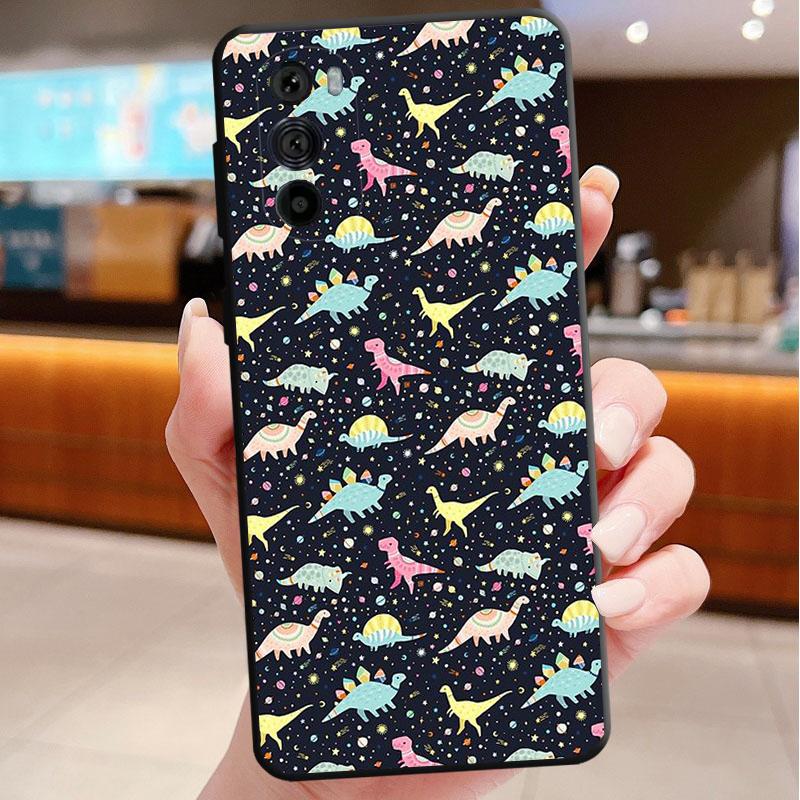 Cute Dinosaur Baby Phone Case For Motorola Edge 60 50 40 Pro 60 50 40 30 Ultra Neo Fusion Moto G Play G Stylus G Carcasas