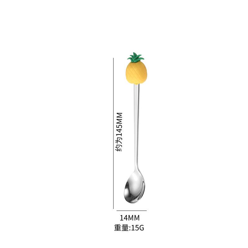 Fruit Doll Stainless Steel Spoon and Fork Christmas Coffee Dessert Spoon and Fork Gift Set Fruit Watermelon Spoon and Fork Box