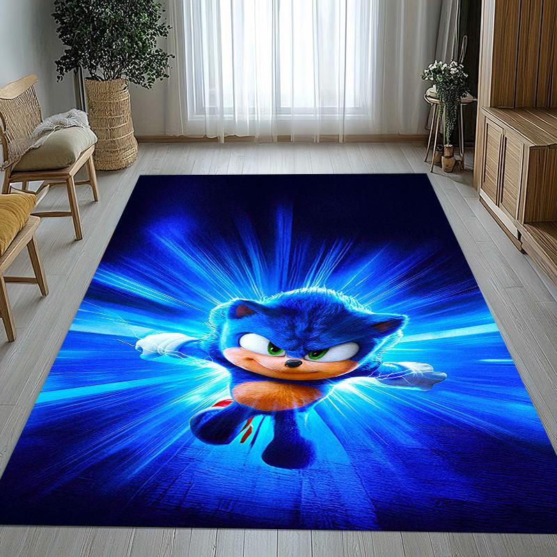 Retro S-Sonic Cartoon Games Living Room Non-Slip Area Rug Soft Carpet for Bedroom Kids Playroom Sofa,Home Decor Doormat Gift