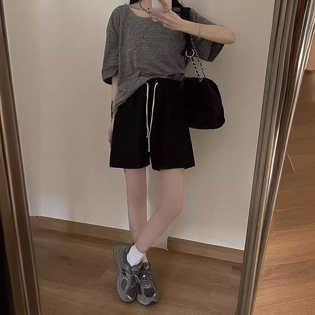 Large Size Elastic High Waist Wide-leg Pants for Women Casual Pants Straight-down Drooping Fat Mm Slimming Pants for Women Summer Sports Shorts