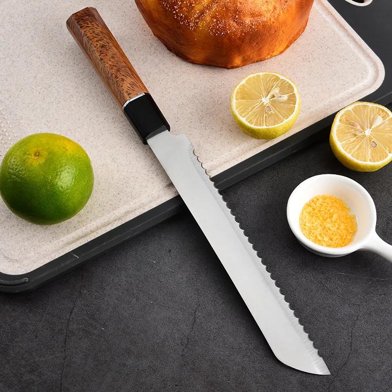 Japanese Baking toast saw knife for Bread serrated Cutting Stainless steel baking Baking cake damascus style Cook helper