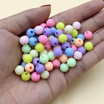 8-16mm 5-50Pcs Jewelry Accessories Round Bracelet Necklace Making Acrylic Loose Beads DIY Materials Fashion Solid Color