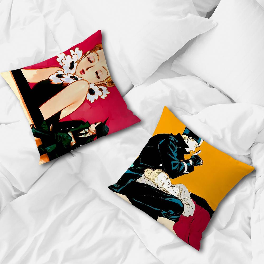 vintage manga emma aleksander V-Veil Kotteri cushion cover soft Pillow Case for Sofa Living Room Home Decor Protective Covers