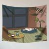 Cute Cat Girl Hanging Cloth Office Living Room Tapestry Home Wall Decoration Tapestry
