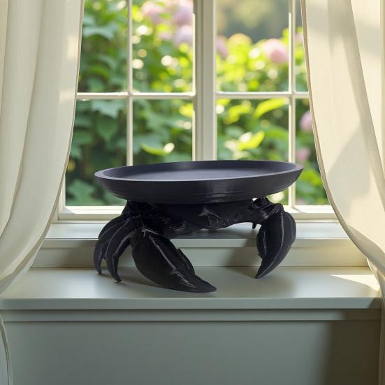 3D Printed Crab Tray Multi-purpose Jewelry Trinket Keys Storage Tray Crab Figurine Home Office Kitchen Desktop Decoration Ornament
