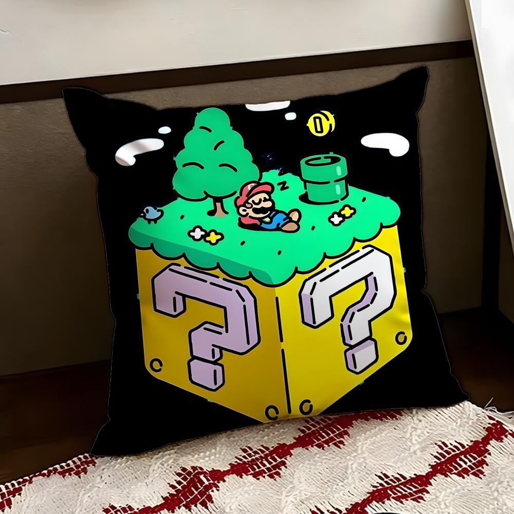 SSuper Cute Style MMarioS Cushion Cover Reversible Soft Durable Pillow Cover Home  Car MultiScene Use for Daily Comfort