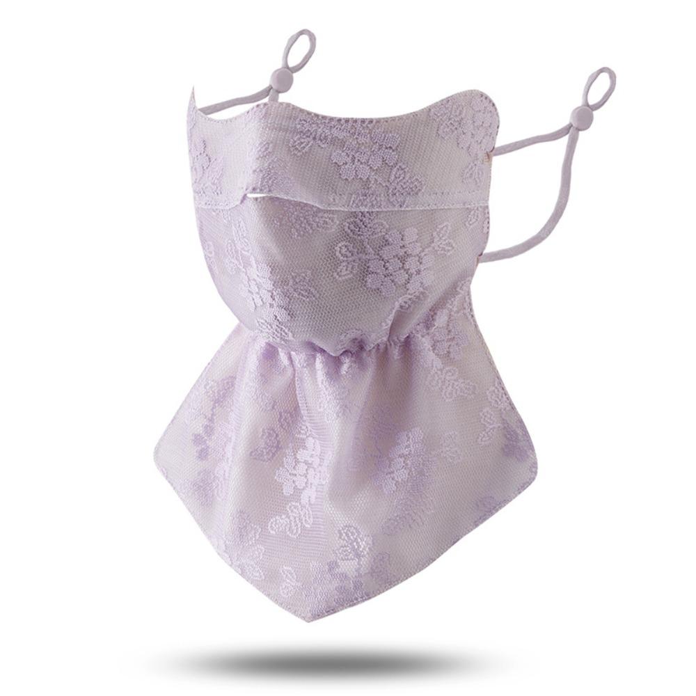 

Дихаюча маска-вуаль з крижаного шовку для захисту від сонця для жінок Літня для занять спортом на відкритому повітрі, їзди на велосипеді, трекінгу фіолетовий