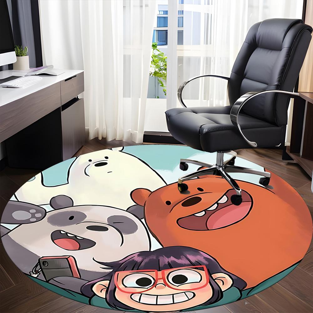 We Bare Bears Friends Office Round Area Rug, Under Office Chairs Bedroom Living Room Home Decor a1022119