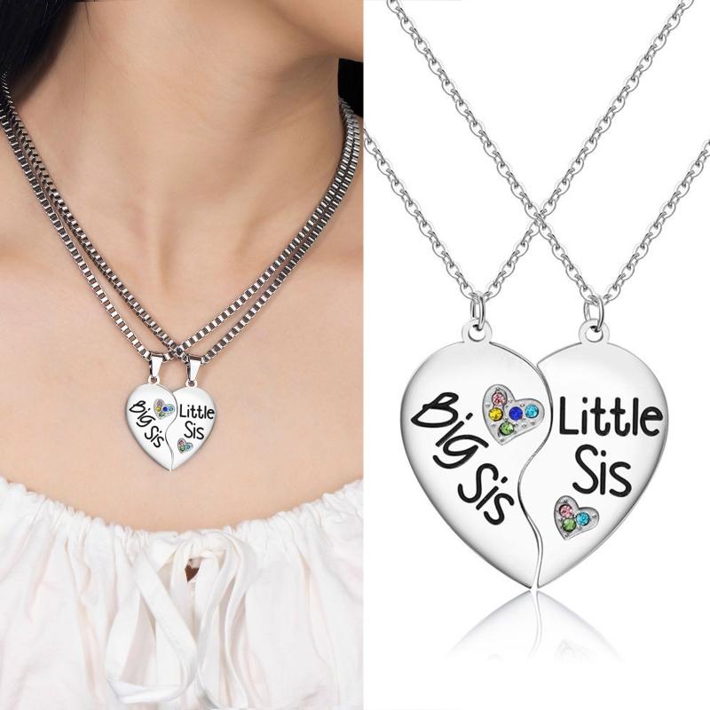 Combination Stainless Steel Lettering Love Friendship Necklaces Ins Net Red Wind Good Sister Necklaces 2 Piece Set