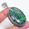 Natural Ruby Zosite Gemstone 925 Sterling Silver Jewelry Pendant 2.40" AP-16612