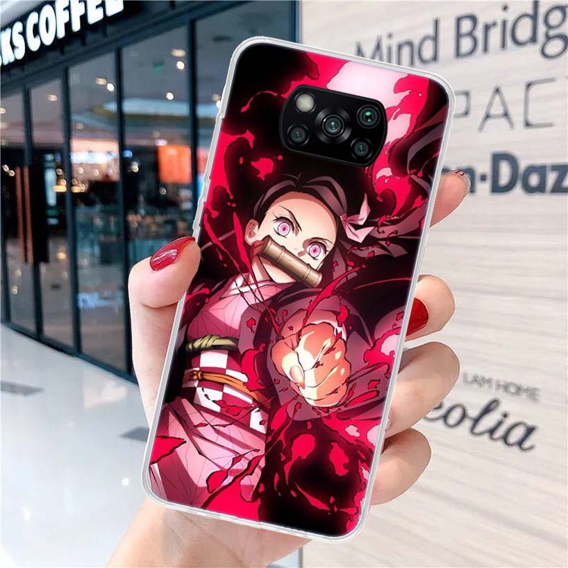 Demon Slayer Kamado Nezuko Phone Case For Xiaomi Poco X3 Nfc M3 F3 F1 Mi Note 10 Pro 11 Lite 9 8 CC9 9T 10T A3 A2 A1 11i Fundas