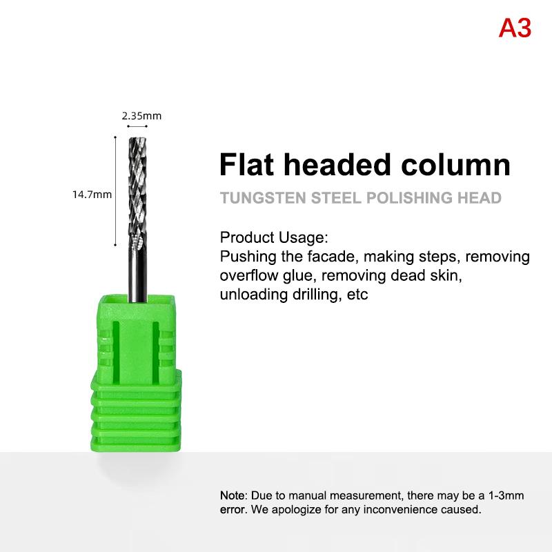 

Вольфрамовая сталь сверла для ногтей фреза для электрической дрели для ногтей удаление омертвевшей кожи маникюрная машинка пилочка для ногтей аксессуары A3