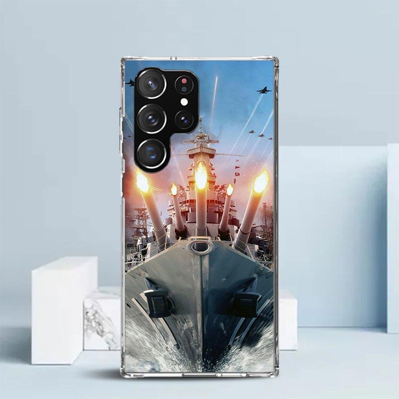 Military Aircraft Warship Fighter Phone Case For Samsung Galaxy S24 S25 Edge S26 Ultra S22 S23 Plus S21 + S20 FE Soft TPU Back C