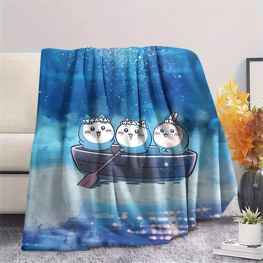 Chiikawa Flannel Blanket, High quality Comfortable for All Seasons, Home Decor, Warmth and Comfort