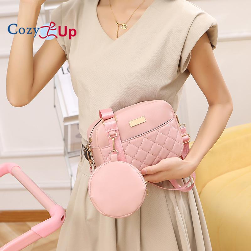 Cozy Up Xiaoxiangfeng Two-piece Travel Crossbody Diamond Grid Bag