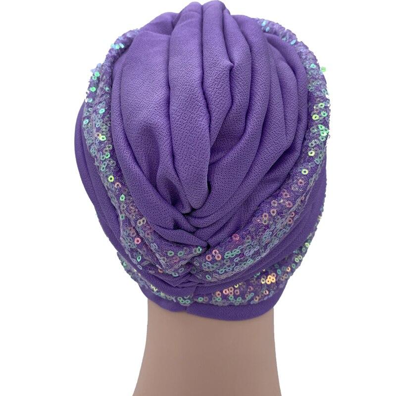 Fashion Women Glitter Sequins Turban Hat
