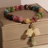 Colorful Rainbow Lotus Orchid Pendant Beaded Bracelet for Women - Summer Niche Design for Girlfriends & Besties