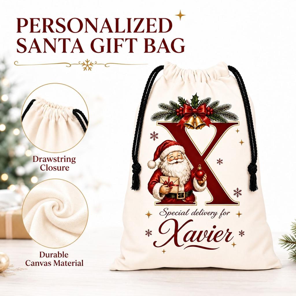 Christmas Gift Bags, Party Bags for Holiday Treats and Small Gifts, Festive Storage Bags