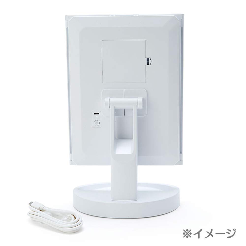 Sanrio Kuromi Lighted Mirror, Approx. 33.5 x 12 x 28.5 cm (with door open), ABS Resin Glass, 064271