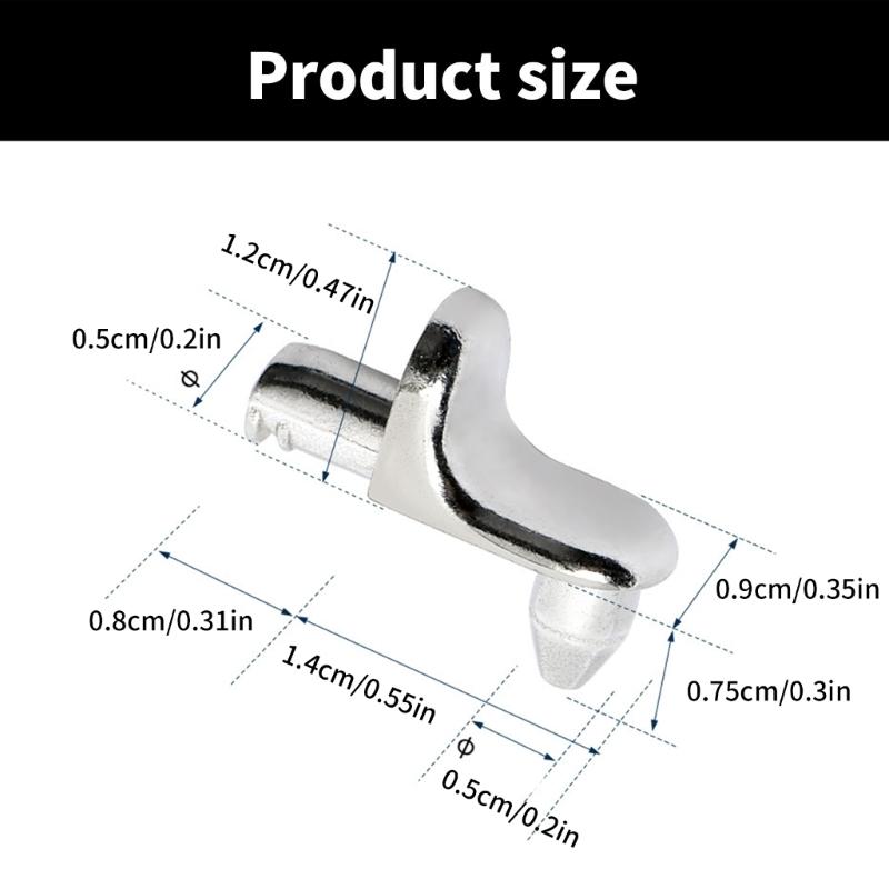 60Pieces Multipurpose 5mm Zinc Alloy Shelf Pin Support Holders for Secure and Discreets Shelf Mounting In Furniture