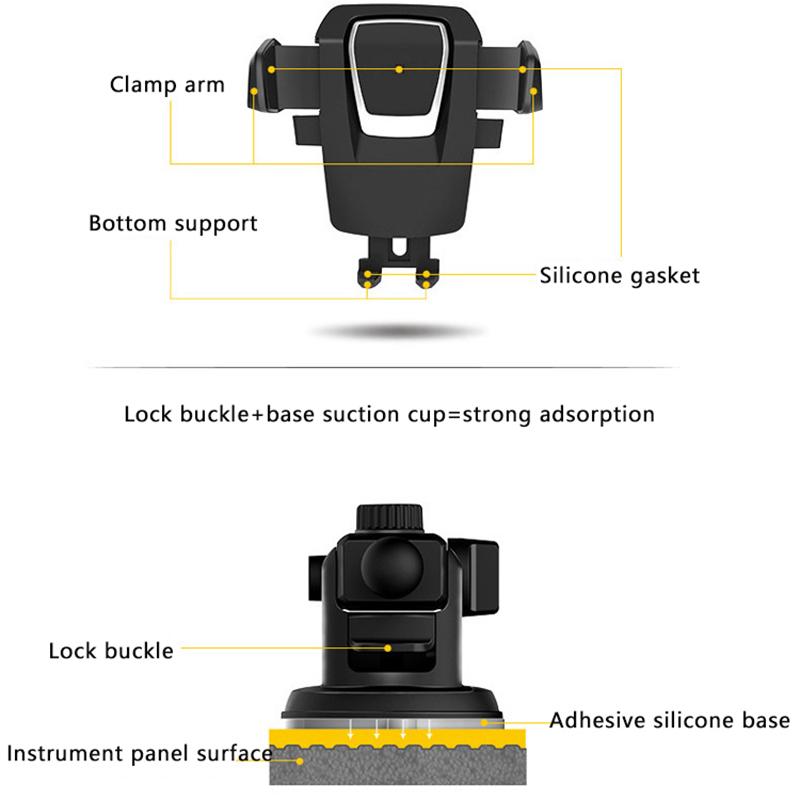 Multifunctional Car Phone Holder Universal Vehicle Dashboard Windshield Air Vent Mount Sucker Phone Gps Holder Telephone Support