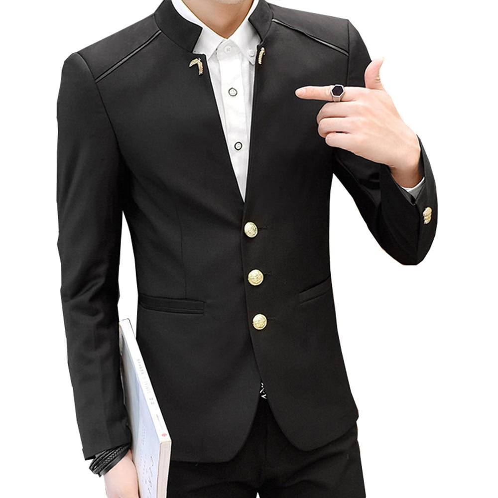 Fashion Stand Collar Full Sleeve Man Casual Blazer Marry Blazer Men Formal Work Slim Blazer