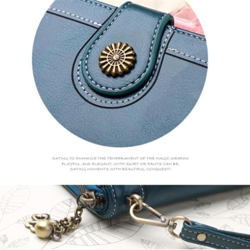 Ladies Wallet Genuine Leather Long Multifunctional Vintage Women's Wallet