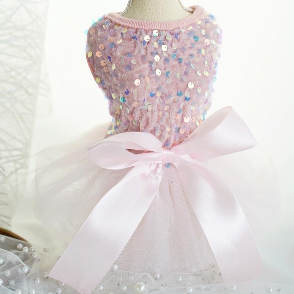 Elegant Bowknot Puppy Dresses Lace Bow Dog Tulle Skirt Pet Wedding Dresses  Small Medium Dogs
