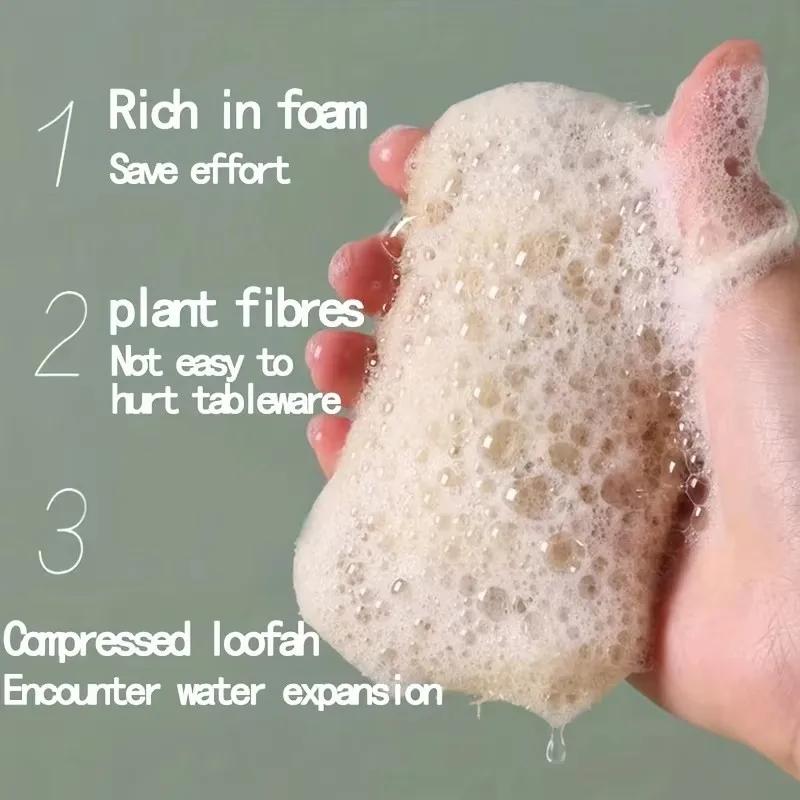 Natural Luffa Dish Towel Washing Cloth Sponge Loofah Scrub Pad Dish Pot Oil Stain Removing Scrubber Kitchen Clean Brushes Pad