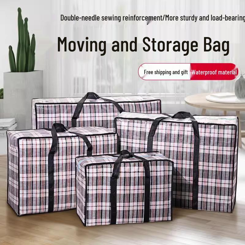 Waterproof Large Capacity Woven Handbag for Moving, Packing, and Dorm Use