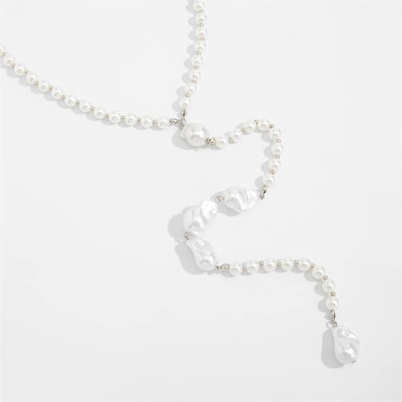 Einzigartiges Barockperlen Halsketten-Accessoire Lange Länge Rückenfreies Outfit Schmuck für Formelle und Lässige Outfits