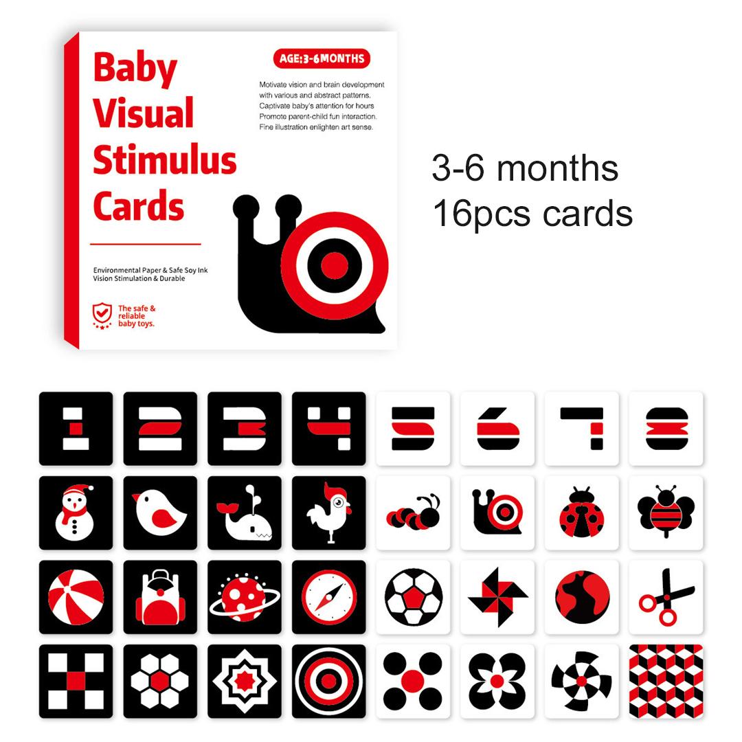 Baby Visuele Stimulatie Kaart Speelgoed Visuele Volg Kaart Zwart Wit Flash Cards Vroegschoolse Educatief Speelgoed Voor Pasgeborenen