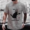 Men's Street Wear Cat Lover Funny Coffee Because Murder Print T-shirt Short Sleeve O-neck Streetwear Summer T Shirts Men