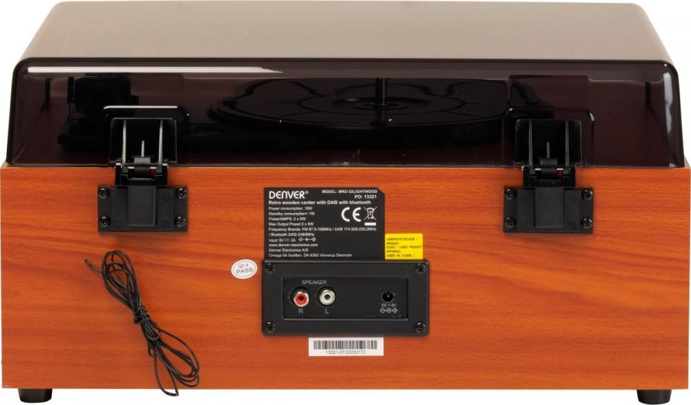 Pikap Denver MRD-52 FM ve DAB+ Radyo, CD çalar, açık ahşap, Denver