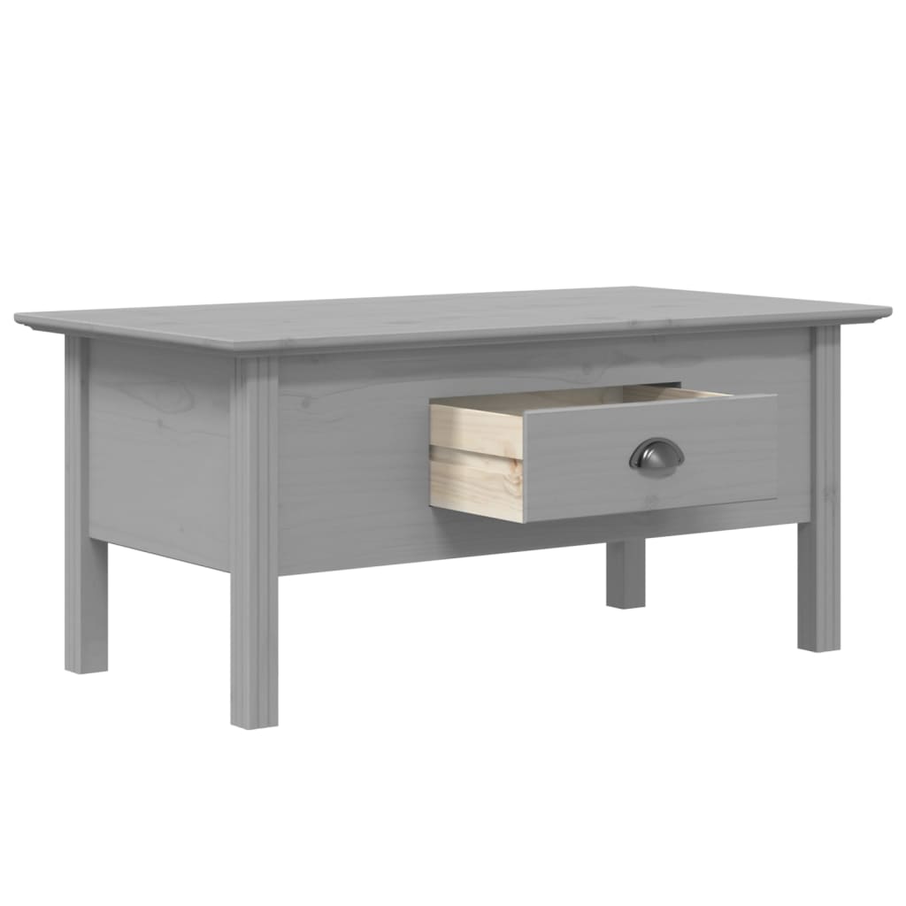  BODO Coffee Table, Grey, 100x55x46 Cm, Solid Pine Wood