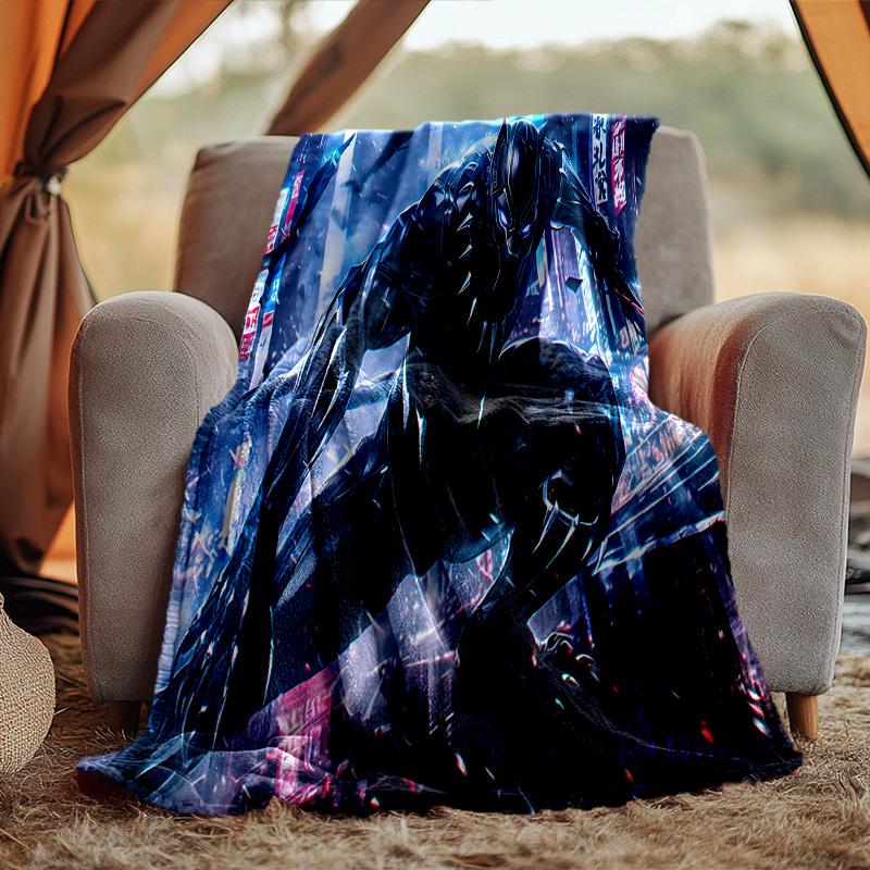 Black panther Blanket Flannel Throw for Sofa, Travel, Camping, Livingroom, Office, Chair and Bed Soft and Warm Holiday Birthday gifts