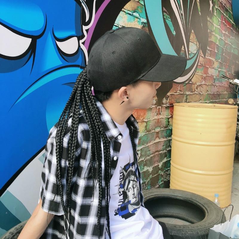 Wig Wig Male Head Ponytail Baseball Hat 