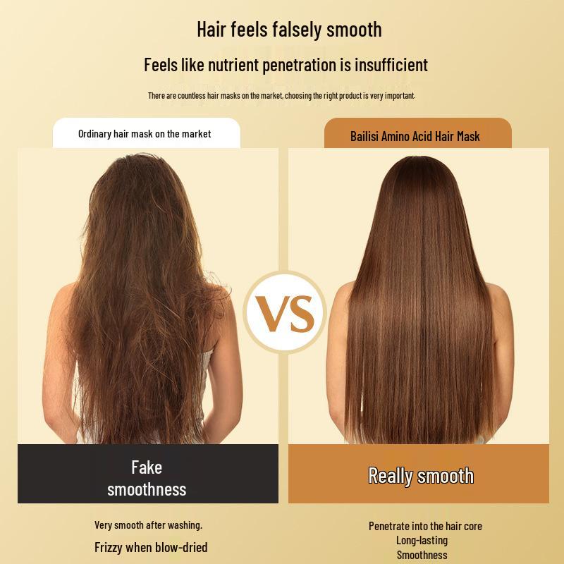 Bailisi Amino Acid Repair Hair Mask for Permed, Dyed, Dry, and Frizzy Hair - Hydrating, Smoothing, and Deep Conditioning Treatment.