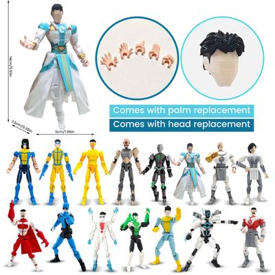 Poseable Action Figure with Articulated Joints and Removable Cape for Collectors and Display Suitable for Various Poses and Customization