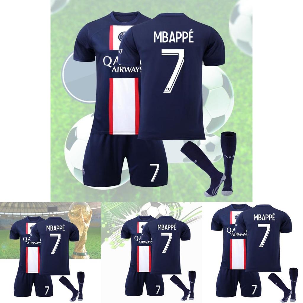 Premium Paris Saint-germain Soccer Jersey Set For Kids Messi Mbappe Neymar