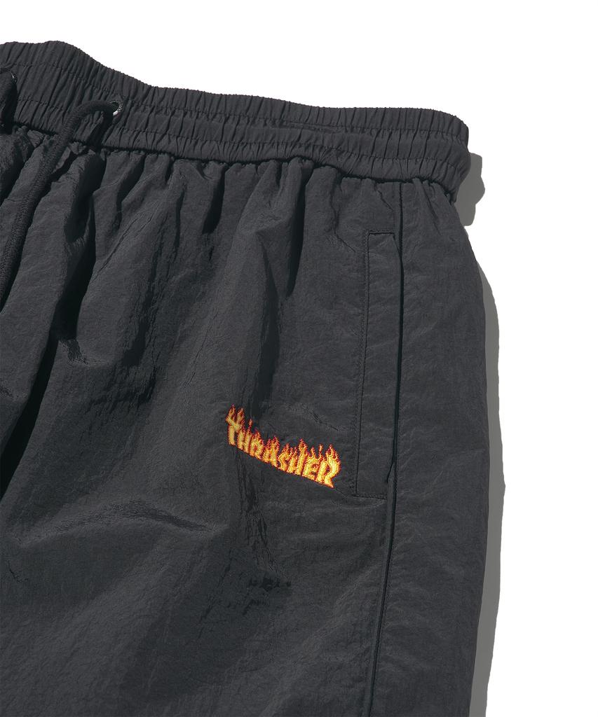 Treasure Flame Nylon Track Jogger Pants Black
