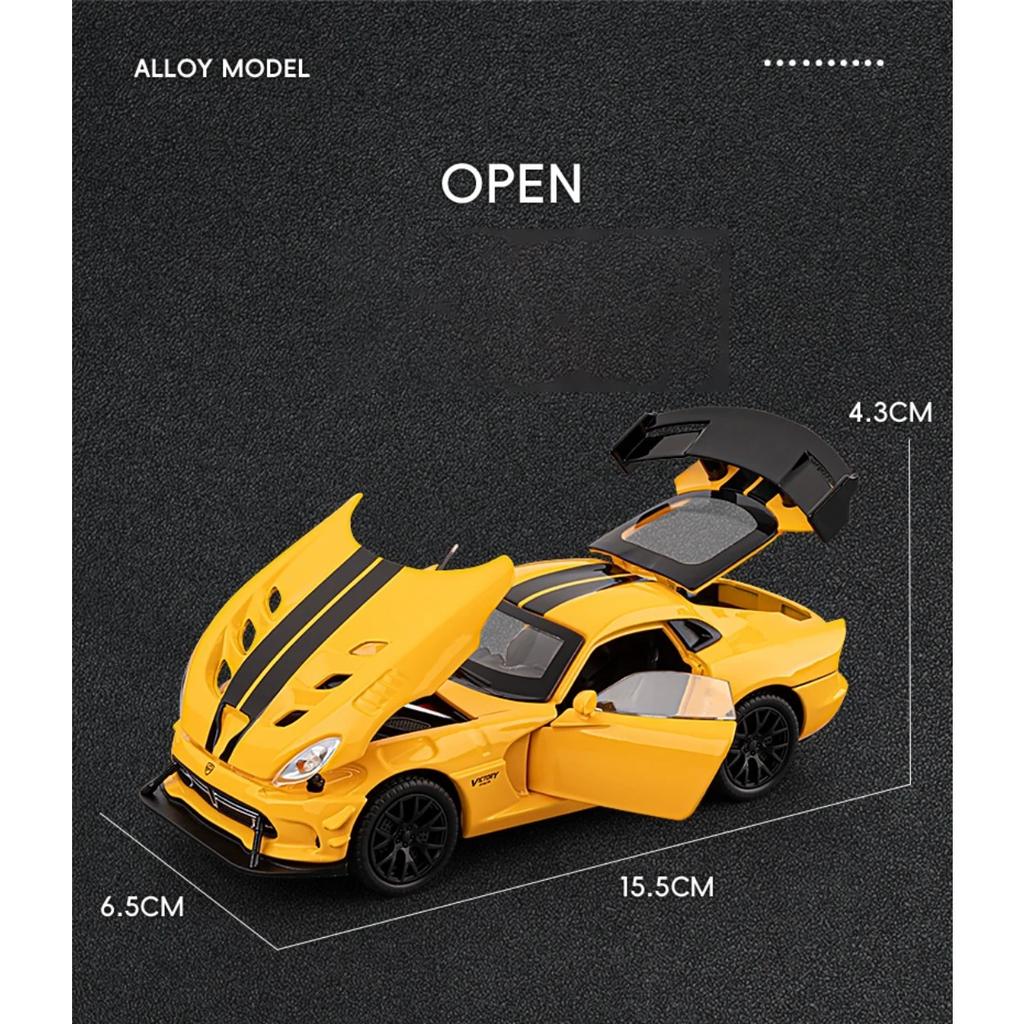 1/32 Dodge Viper ACR SRT Alloy Sports Car Model Diecasts Metal Track Racing Vehicles Car Model Sound Light Simulation Kids Gifts